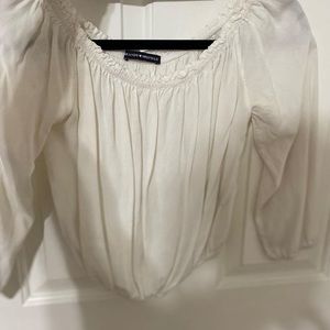 Off the shoulder white top
